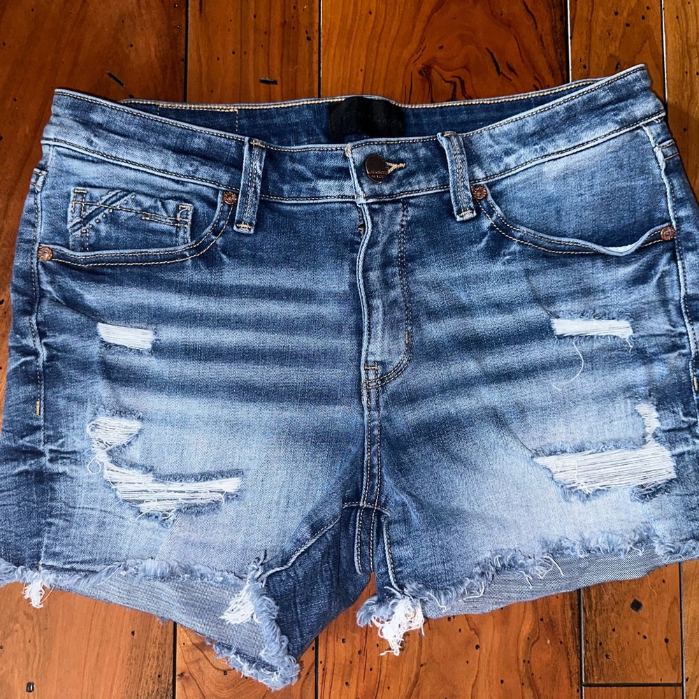 Denim Blue Women's Distressed Shorts